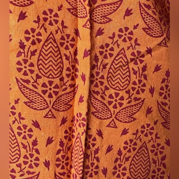 Westside Bohemian Long Orange Tunic w/ Red Designs & Sequins (Size: XS) - Picture 13 of 16